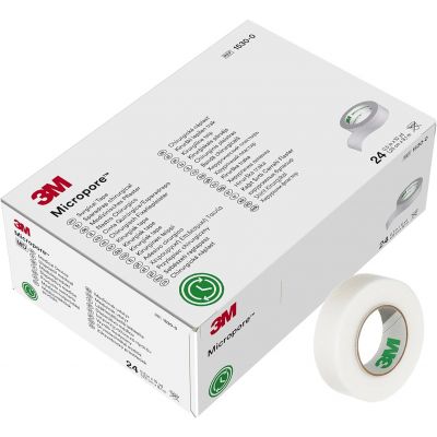 1530-0, 3M Micropore Surgical Tape, 1.25cm x 9.1m (0.5" x 10yd), 12's/Box