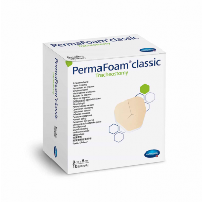 PERMAFOAM CLASSIC TRACHEOSTOMY 8X8CM, 10'S/PACK 